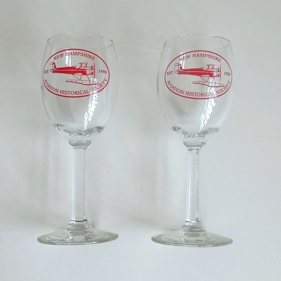 Vintage Aviation Wine Glasses Set of 2 - Picture 3 of 12